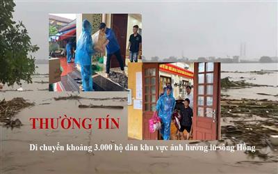 Hà Nội: Di chuyển khoảng 3.000 hộ dân khu vực ảnh hưởng lũ sông Hồng tại huyện Thường Tín